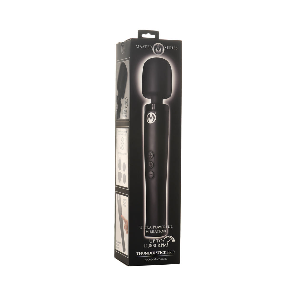 Master Series Thunderstick Pro Wand Massager – Black – Flexible Neck, Waterproof