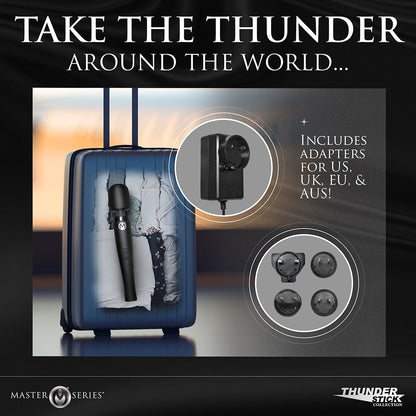 Master Series Thunderstick Pro Wand Massager – Black – Flexible Neck, Waterproof