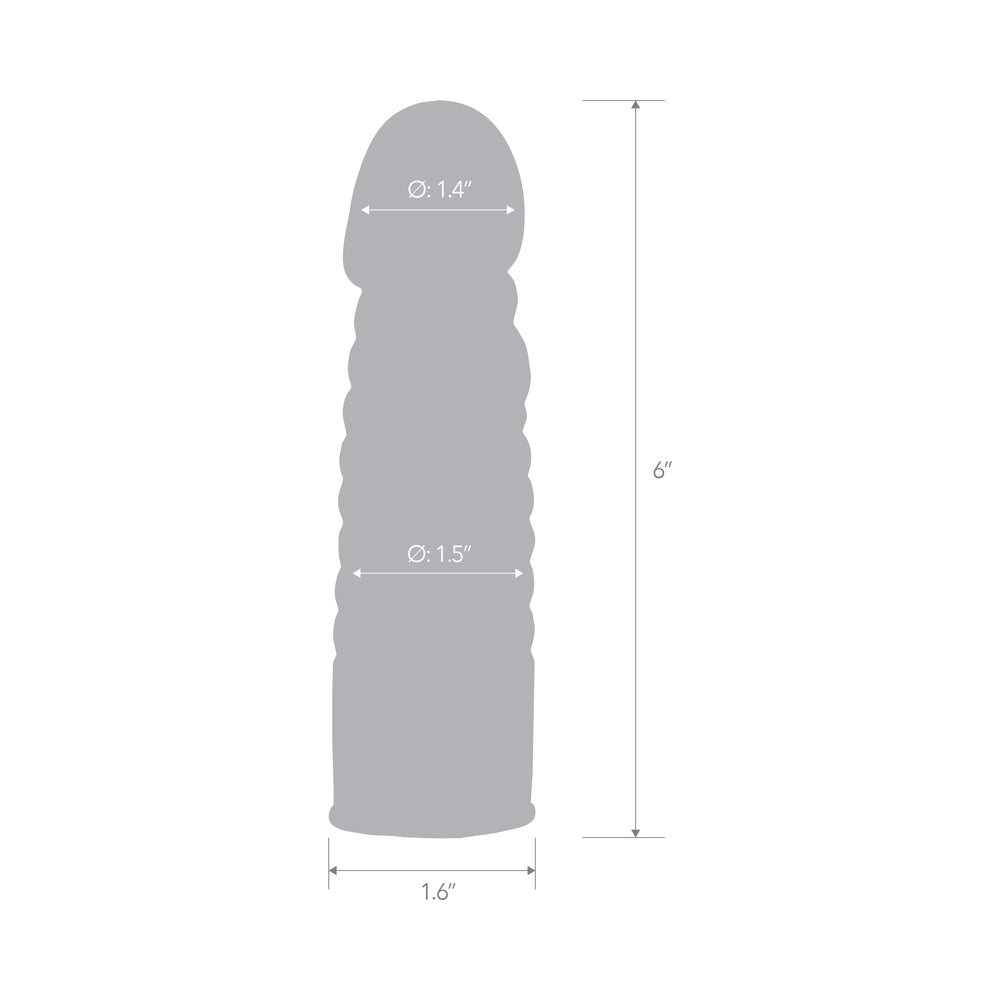 Electric Eel 6" Ribbed Realistic Penis Enhancing Sleeve Extension – Gray