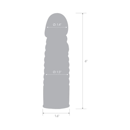 Electric Eel 6" Ribbed Realistic Penis Enhancing Sleeve Extension – Gray