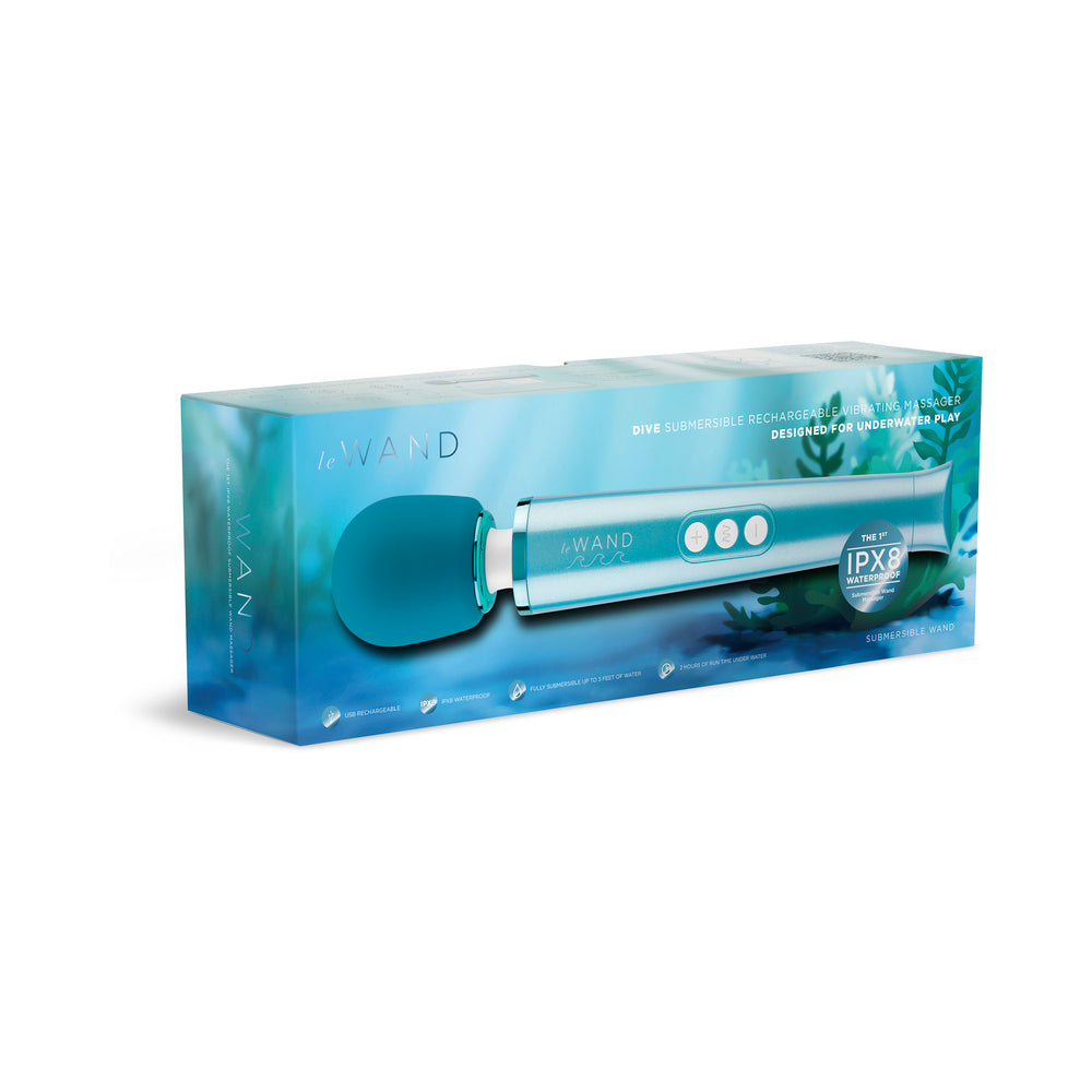 Le Wand Dive Submersible Rechargeable Vibrating Massager - Waterproof Teal