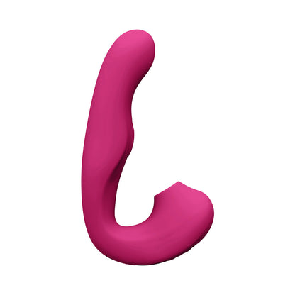 VIVE ZAKI Rechargeable Silicone G-Spot Vibrator with Pulse Wave and Suction – Hot Pink