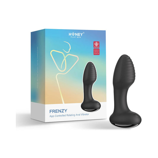 Honey Play Box Frenzy App-Controlled Rotating Butt Plug - Black