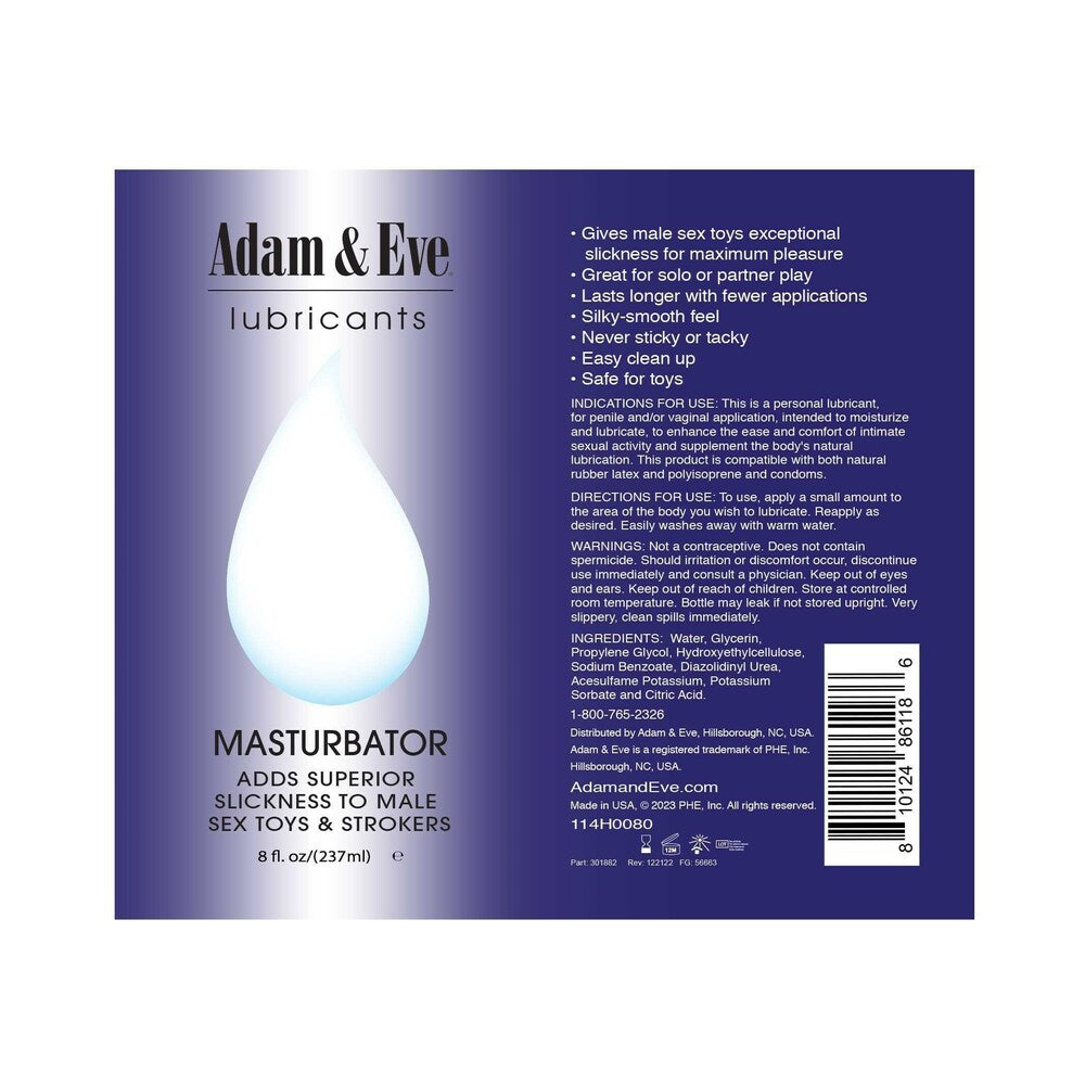Adam & Eve Masturbator Lubricant 4 oz – Water-Based Personal Lubricant