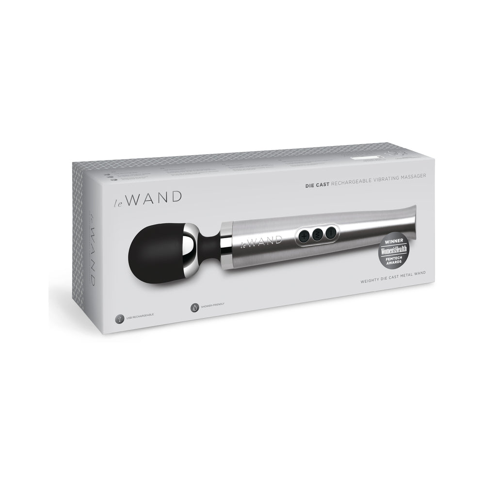 Le Wand Die Cast Rechargeable Vibrating Massager – Silver