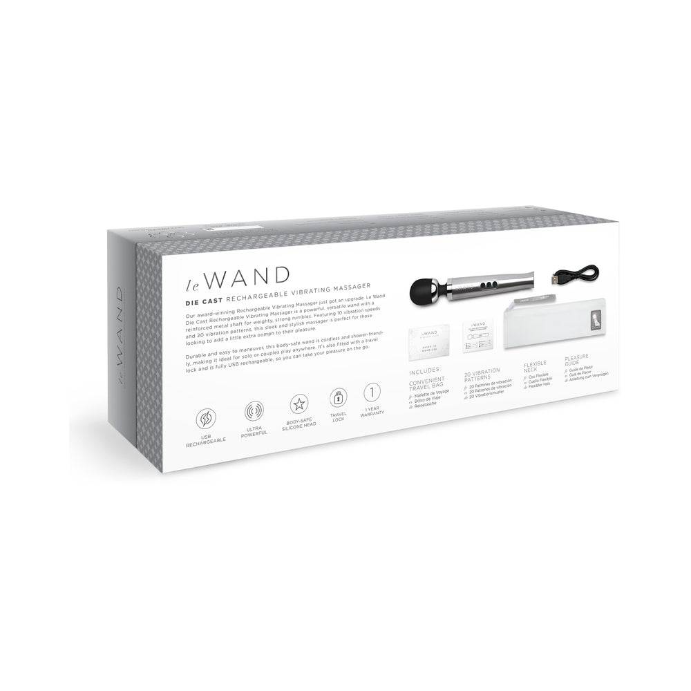 Le Wand Die Cast Rechargeable Vibrating Massager – Silver