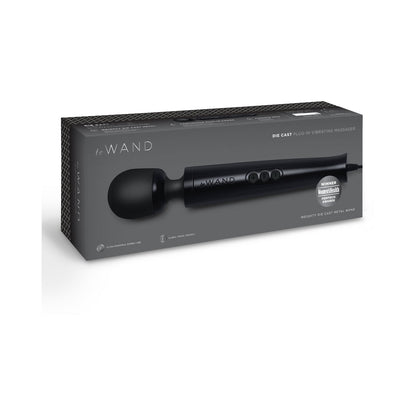 Le Wand Die Cast Plug-In Massager – Black – 10 Vibration Speeds, 20 Patterns