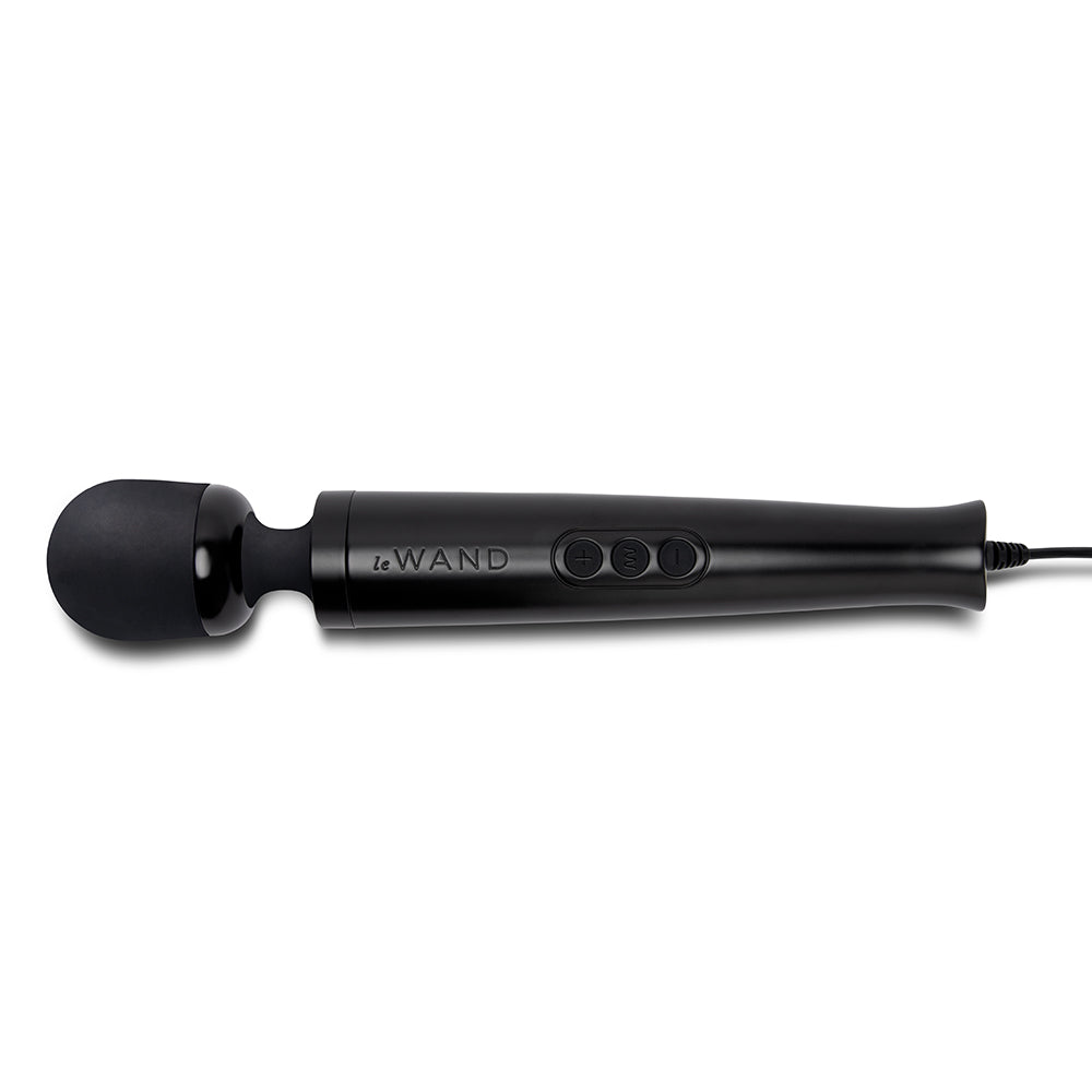 Le Wand Die Cast Plug-In Massager – Black – 10 Vibration Speeds, 20 Patterns