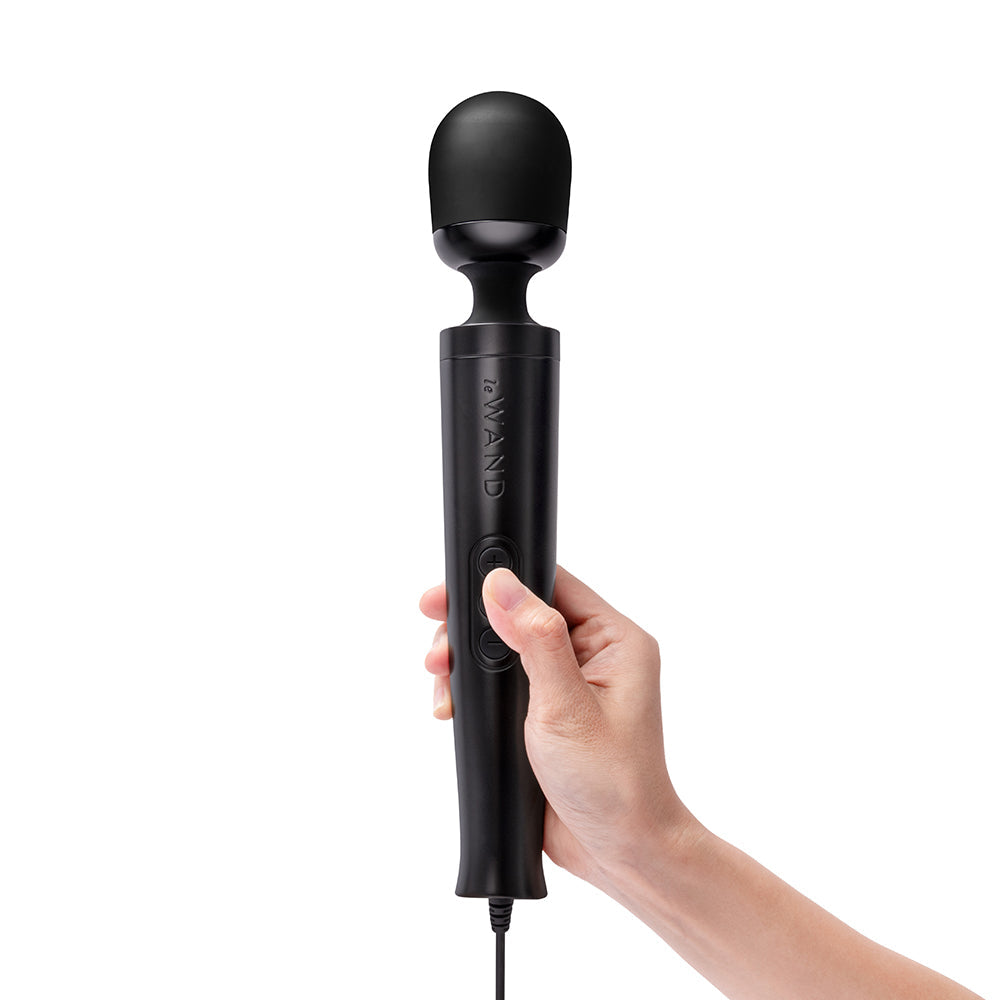 Le Wand Die Cast Plug-In Massager – Black – 10 Vibration Speeds, 20 Patterns