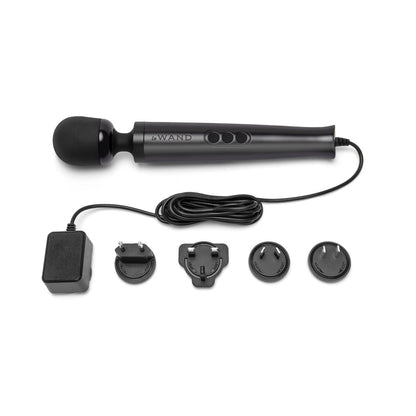 Le Wand Die Cast Plug-In Massager – Black – 10 Vibration Speeds, 20 Patterns