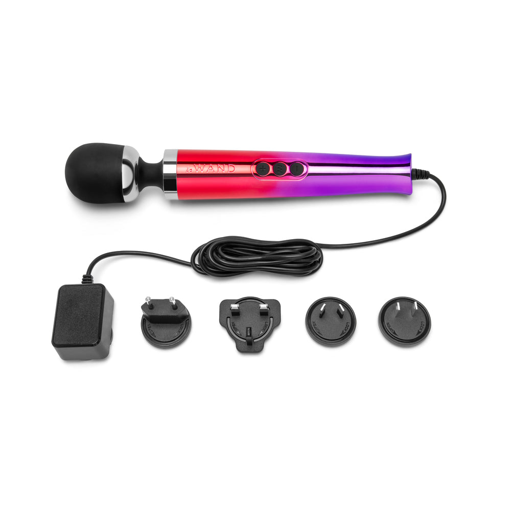 Le Wand Die Cast Plug-In Vibrating Massager - Multi-Color