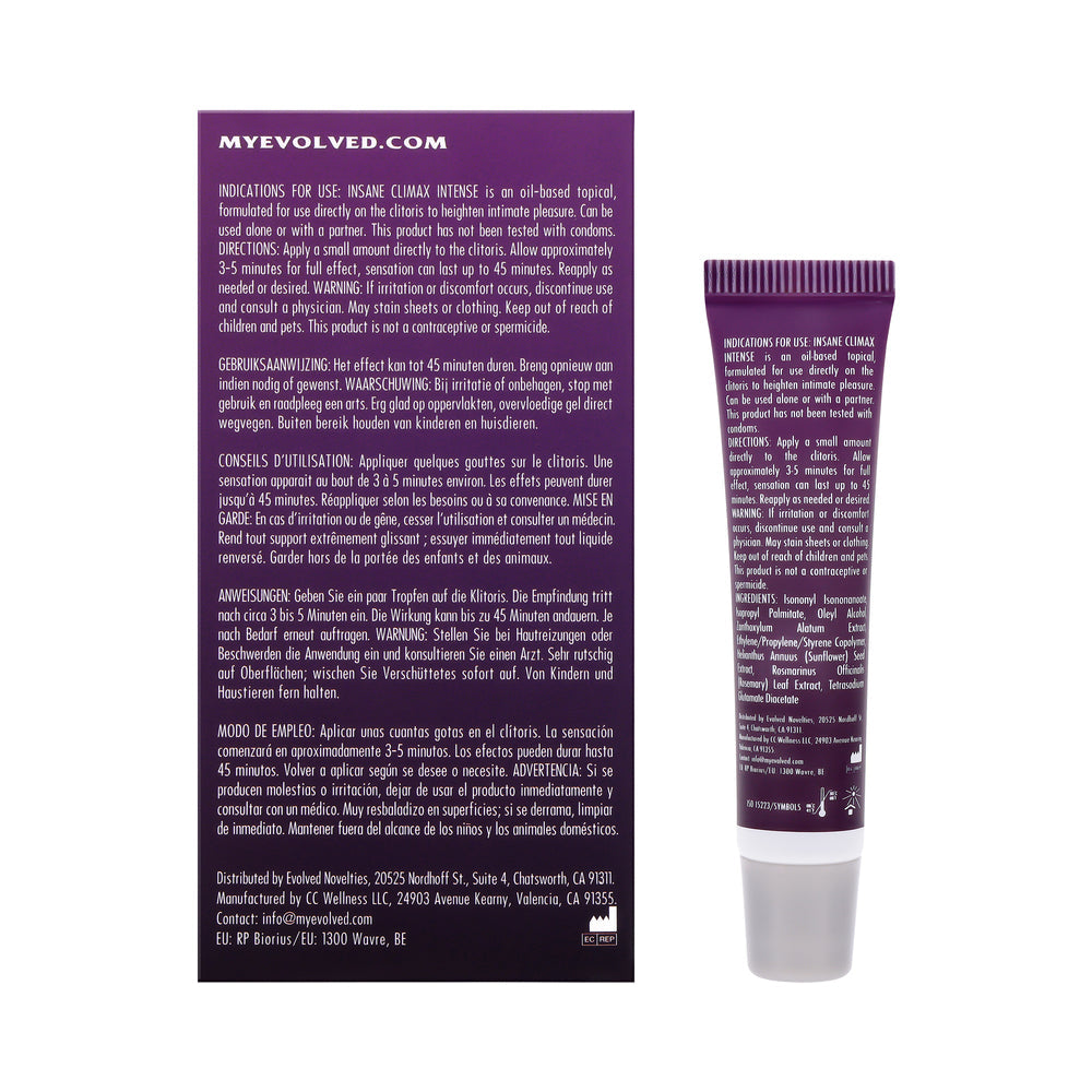 Evolved Insane Climax Intense Clitoral Stimulant – Oil-Based Topical
