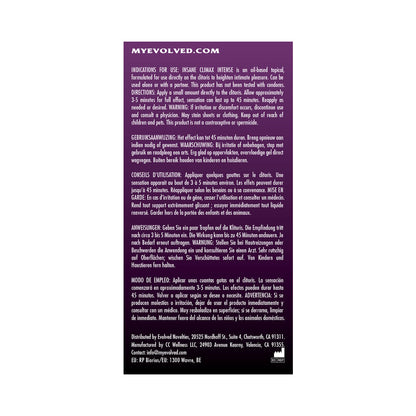Evolved Insane Climax Intense Clitoral Stimulant – Oil-Based Topical
