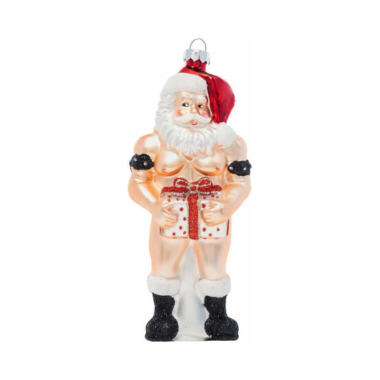 Cheeky Pornament Stiff Package – Hand Blown Glass Ornament – Vanilla/Ivory/Beige
