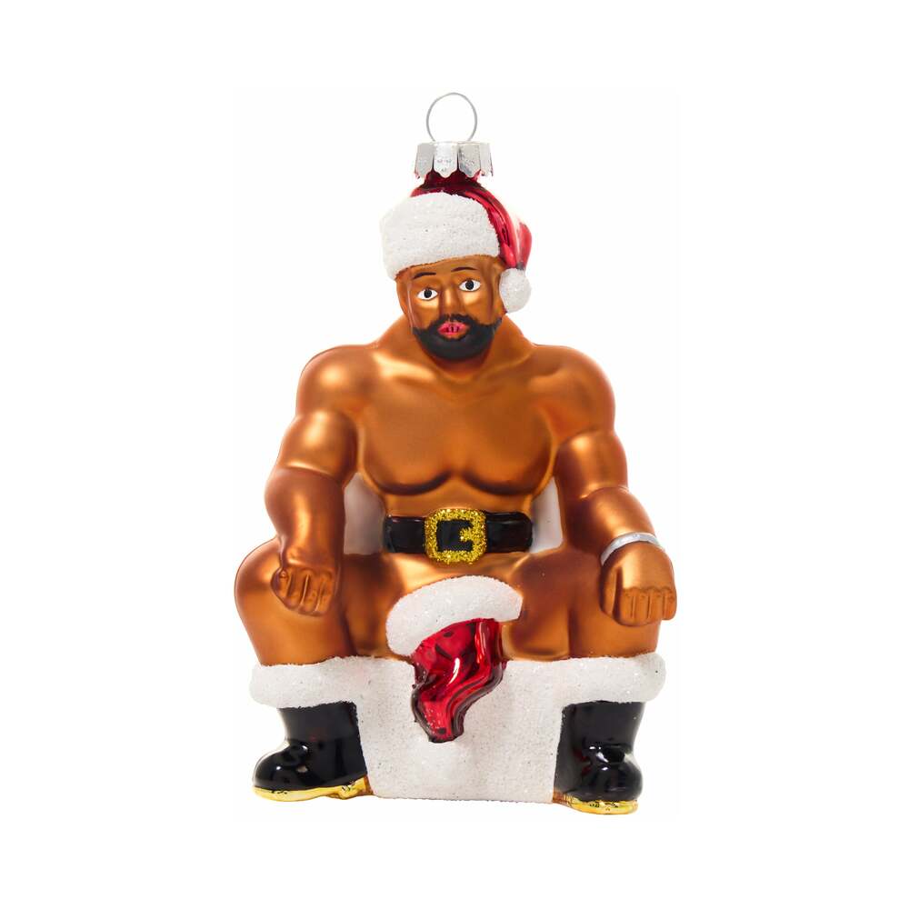 Cheeky Pornament Boss Hog Glass Ornament – Red