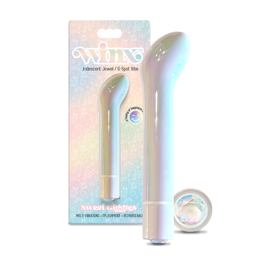 WINX Sweet Giggles G-Spot Vibrator with Gemstone – Multi-Color, Rechargeable, Splash-Proof