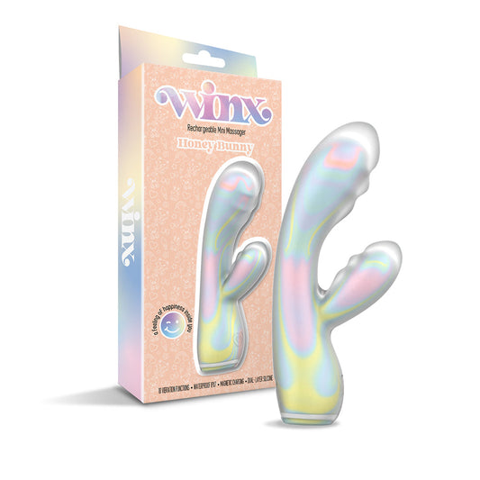 WINX Honey Bunny Squishy Silicone Vibrator – Multi-Color – Waterproof with 10 Vibration Functions