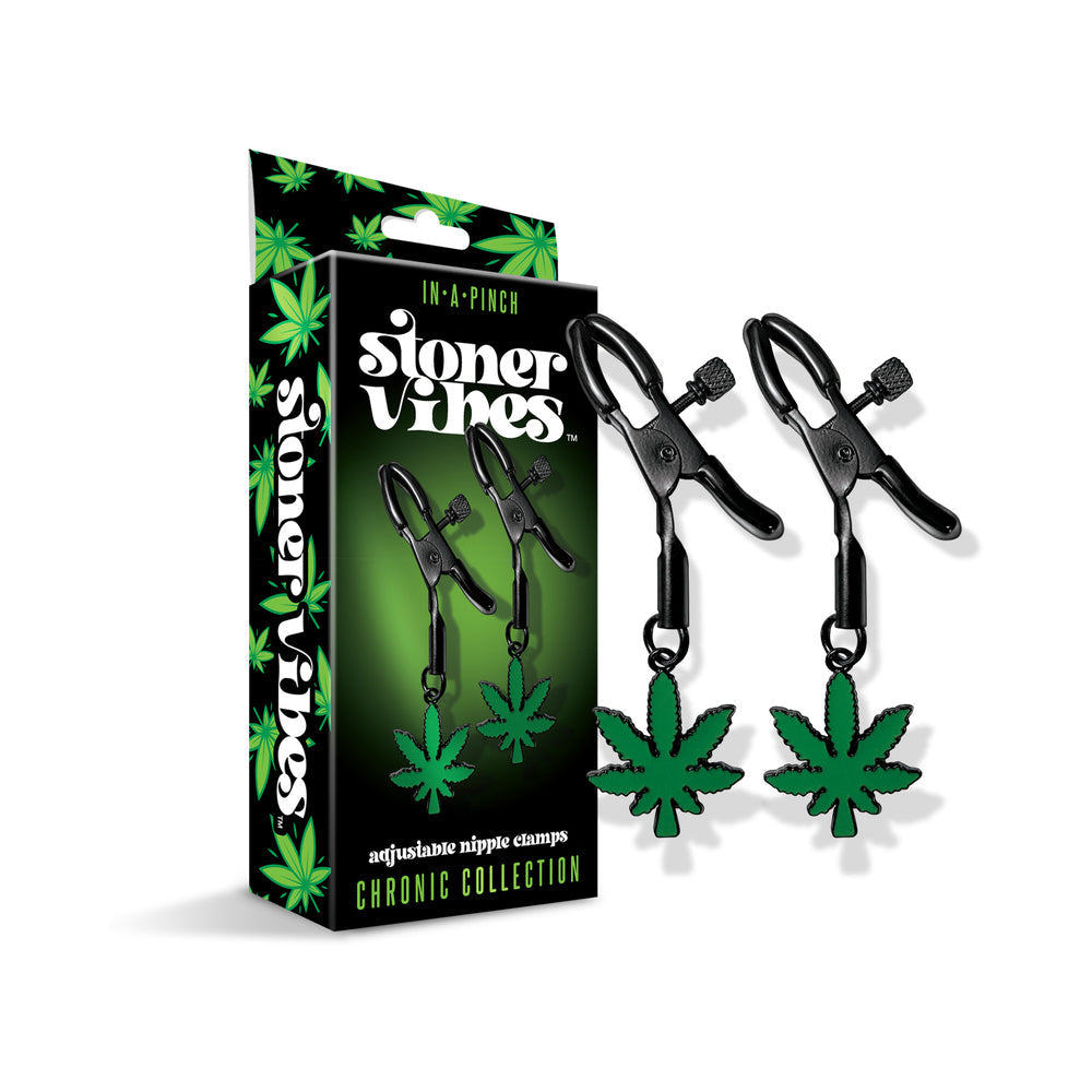 Stoner Vibes Chronic Collection 15-Piece Display – Green Nipple and Clitoral Clamps