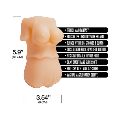 Global Novelties Hentai Stroker Sakura Naughty Maid - Ribbed Tunnel - Vanilla/Ivory/Beige
