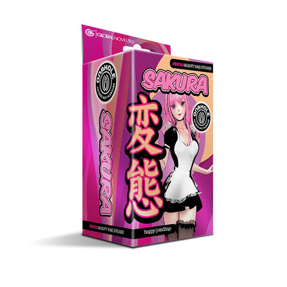 Global Novelties Hentai Stroker Sakura Naughty Maid - Ribbed Tunnel - Vanilla/Ivory/Beige
