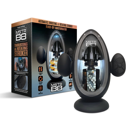 MSTR B8 Blast Off Automatic Thrusting and Vibrating Stroker – Black