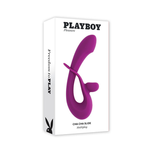 Playboy Cha Cha Slide Dual Vibrator with Adjustable Clitoral Shaft – Purple