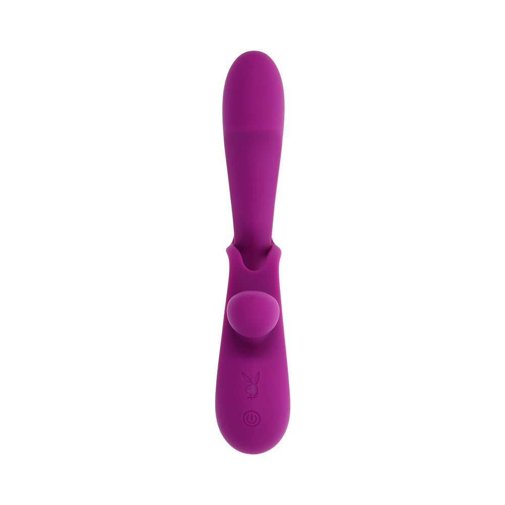 Playboy Cha Cha Slide Dual Vibrator with Adjustable Clitoral Shaft – Purple