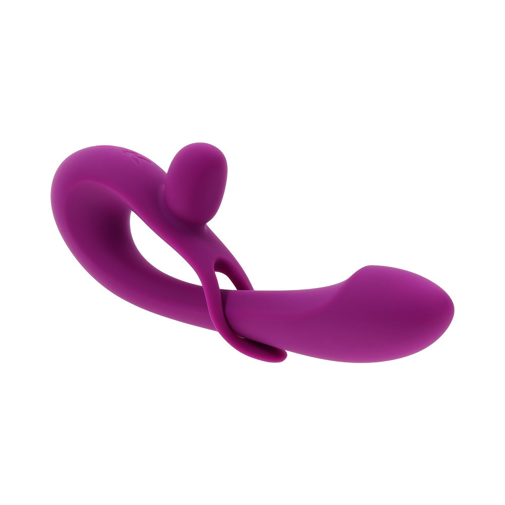 Playboy Cha Cha Slide Dual Vibrator with Adjustable Clitoral Shaft – Purple