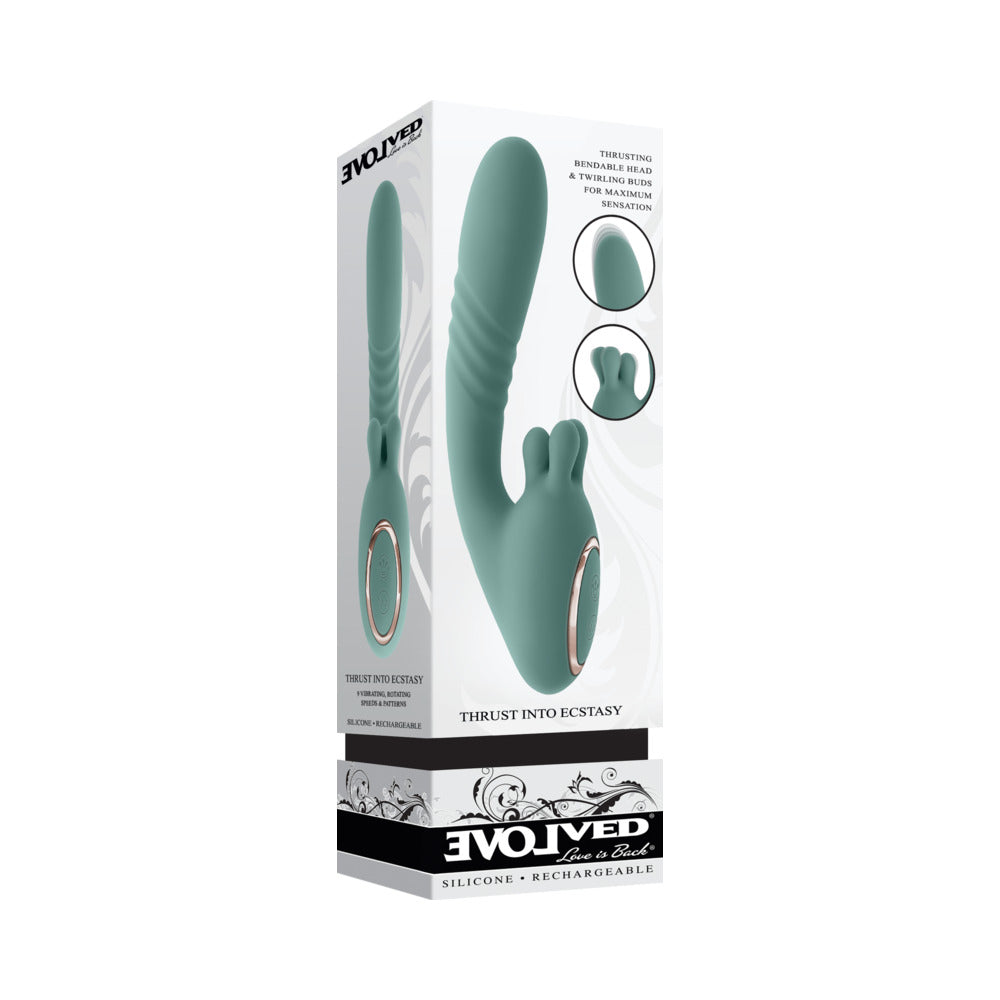 Evolved Thrust Into Ecstasy Mint Thrusting Toy with Rotating Prongs - Teal