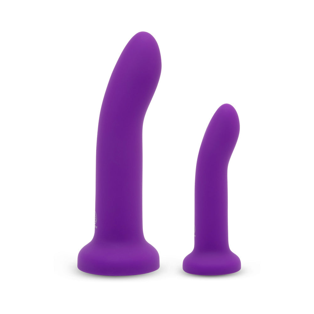 Together Duo 2-Piece Silicone Dildo & Harness Set – Purple
