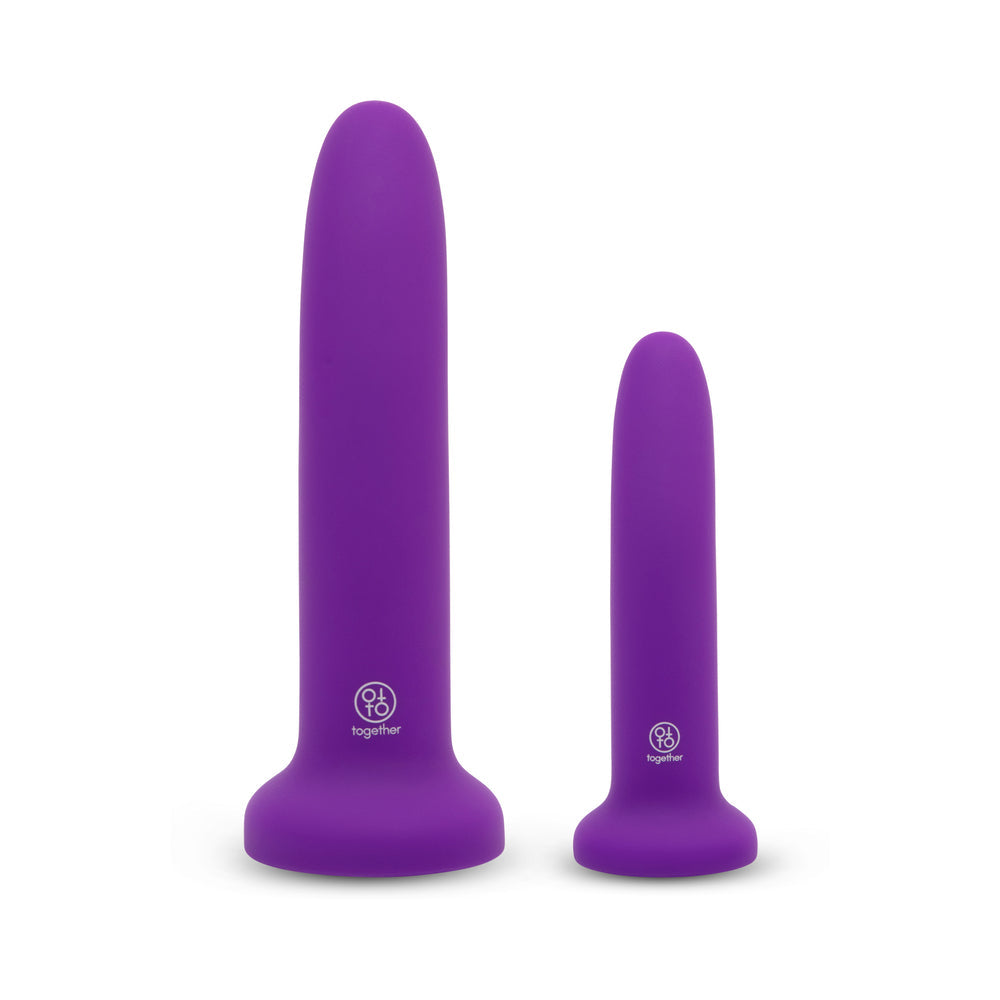 Together Duo 2-Piece Silicone Dildo & Harness Set – Purple