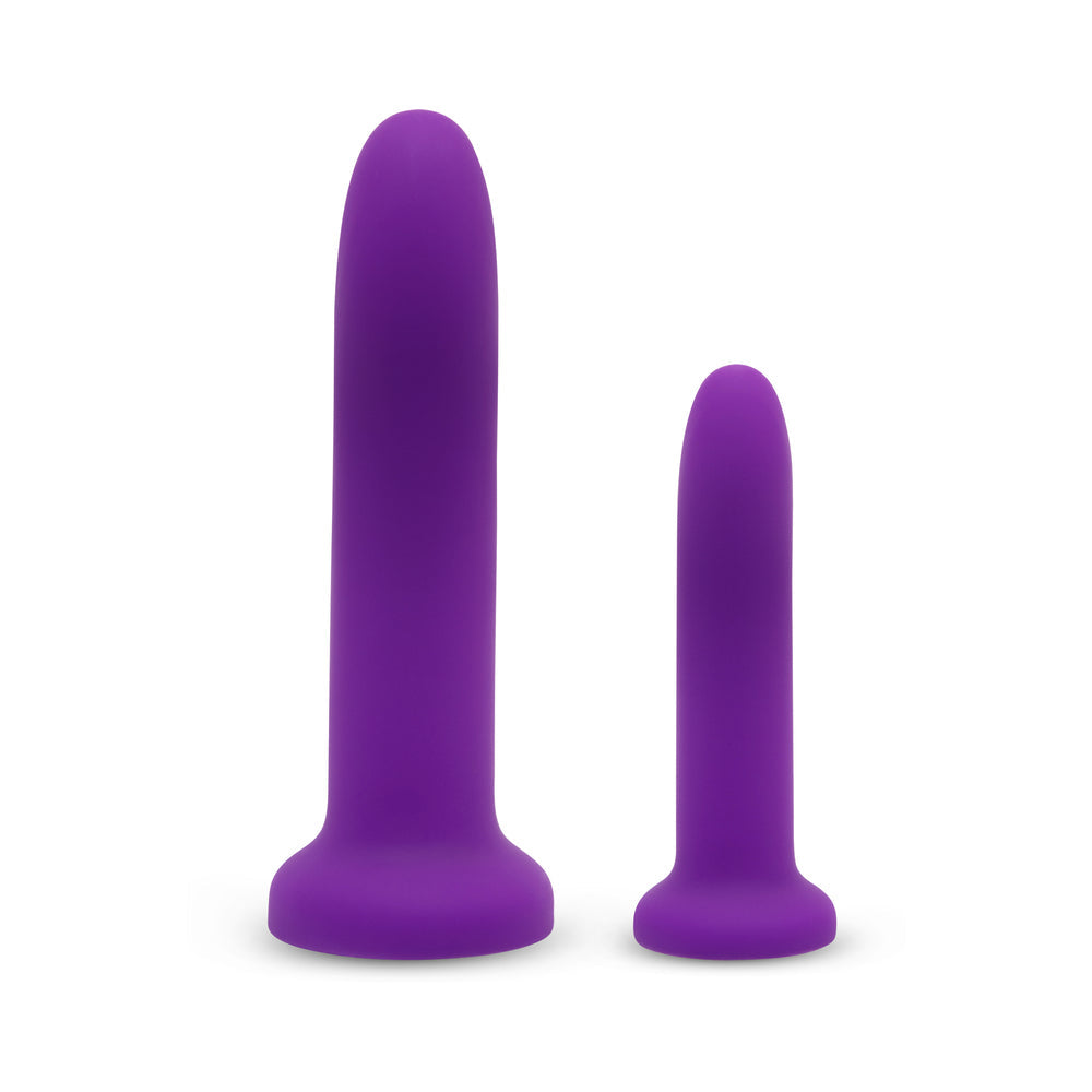 Together Duo 2-Piece Silicone Dildo & Harness Set – Purple