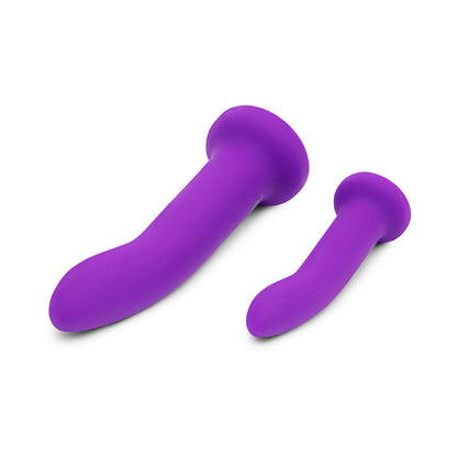 Together Duo 2-Piece Silicone Dildo & Harness Set – Purple