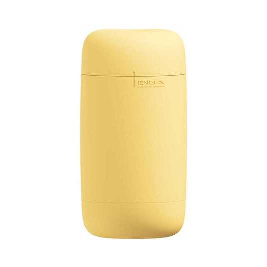 Tenga Puffy Stroker Custard Yellow – Soft Male Stroker with Thick Ribs