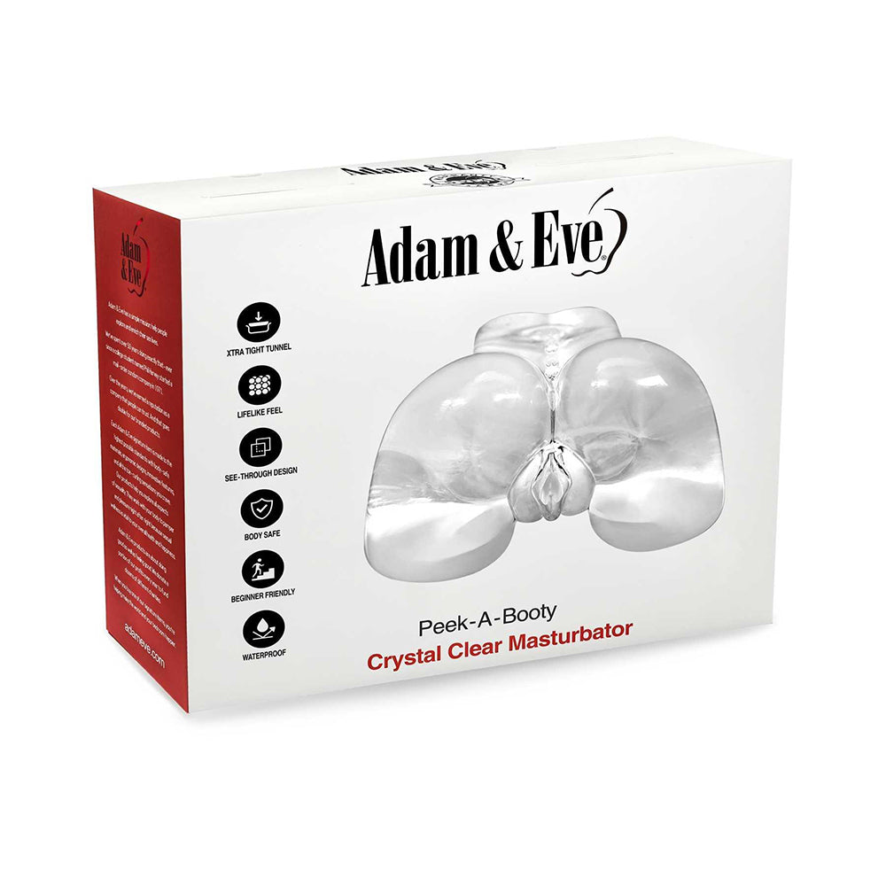 Adam & Eve Peek-A-Booty Masturbator – Clear – Dual Entry