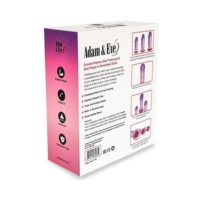 Adam & Eve Sunset Dreams Anal Plug Training Kit – Multi-Color – 3 Pack