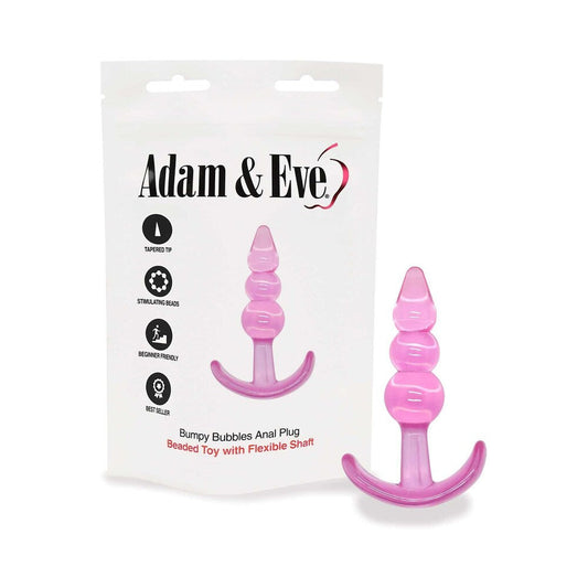 Adam & Eve Bumpy Bubbles Anal Plug – Hot Pink – 4.25" Soft TPR Anal Plug