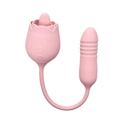 Adam & Eve Thrust & Tickle Rose Rechargeable Vibrator - Light Pink