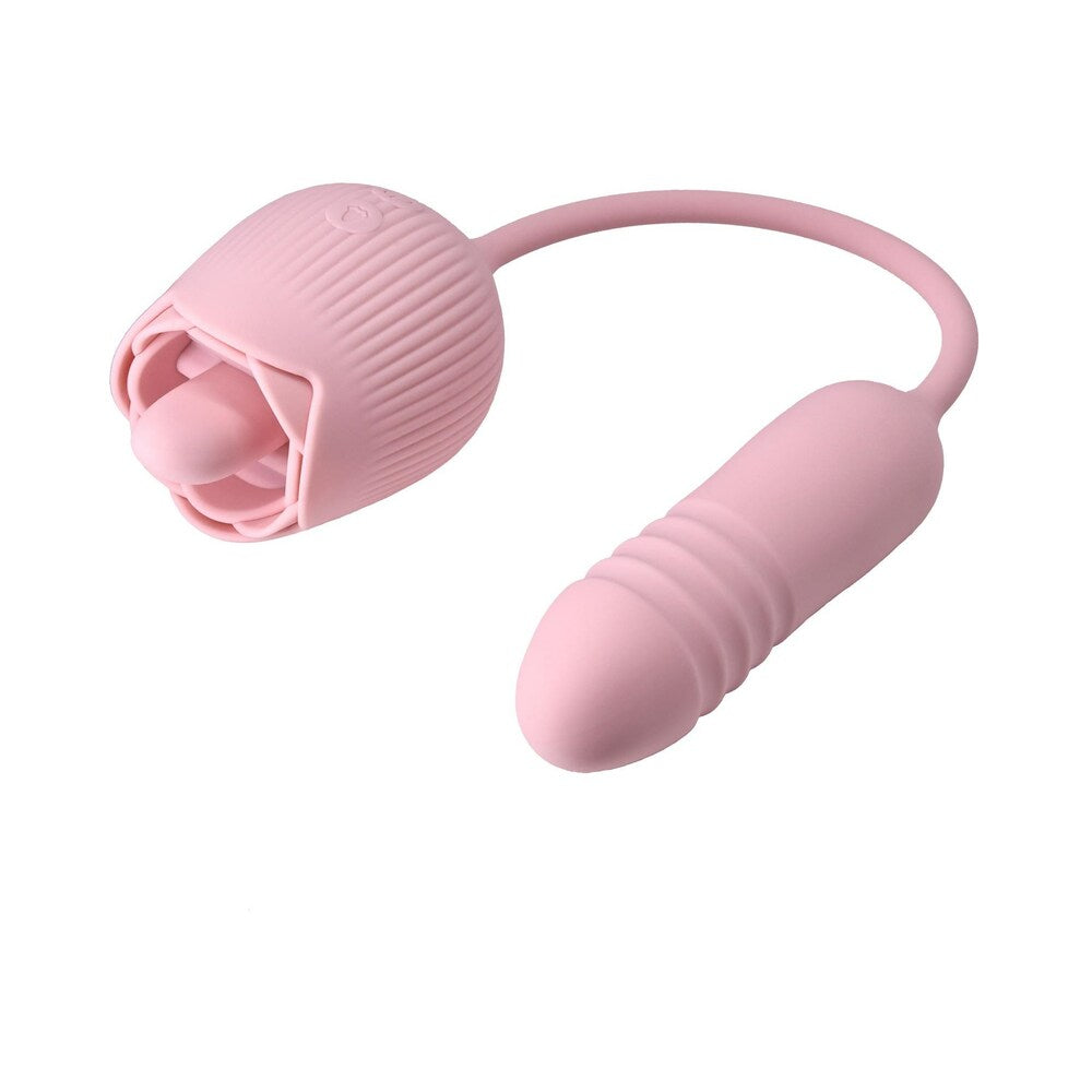 Adam & Eve Thrust & Tickle Rose Rechargeable Vibrator - Light Pink