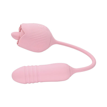 Adam & Eve Thrust & Tickle Rose Rechargeable Vibrator - Light Pink