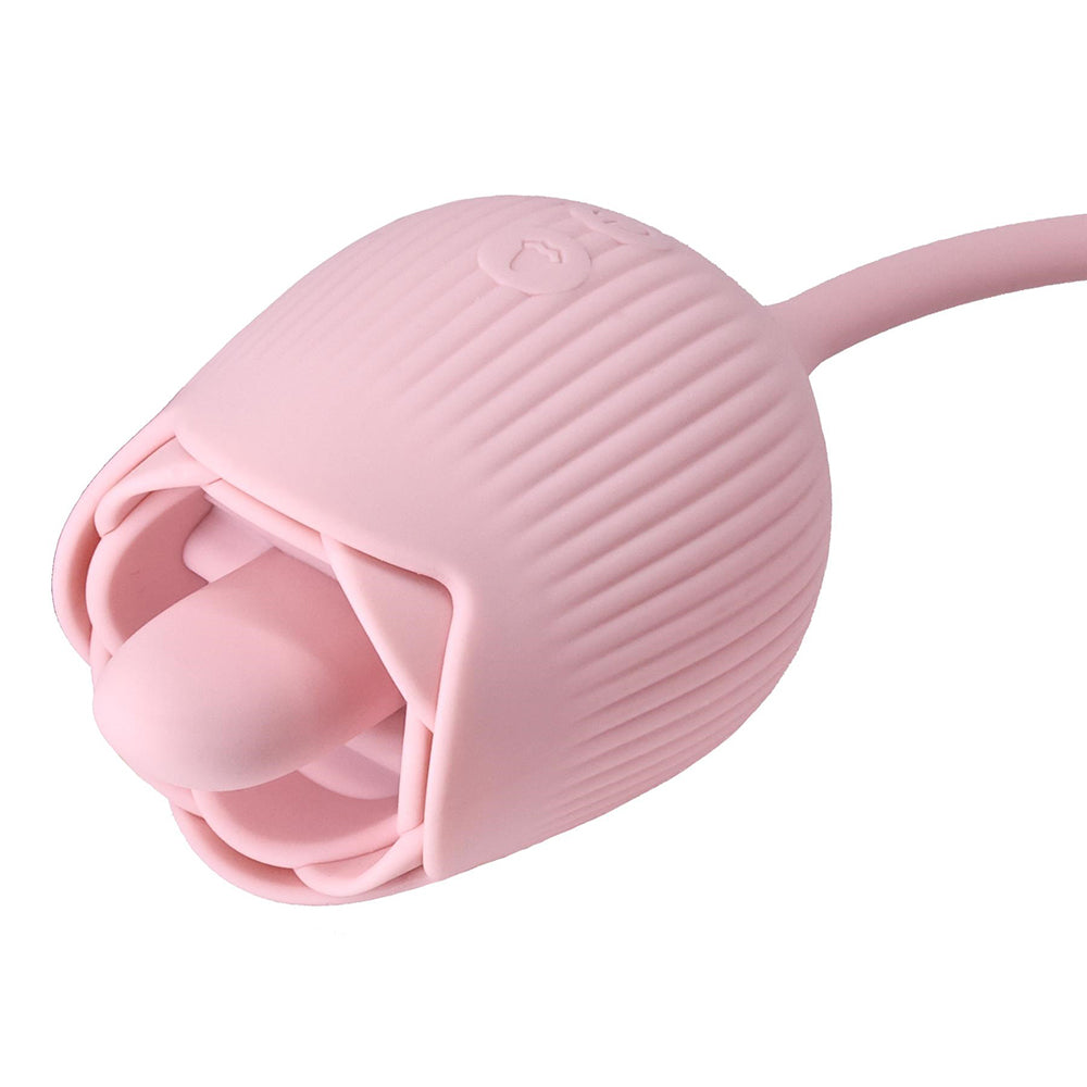 Adam & Eve Thrust & Tickle Rose Rechargeable Vibrator - Light Pink