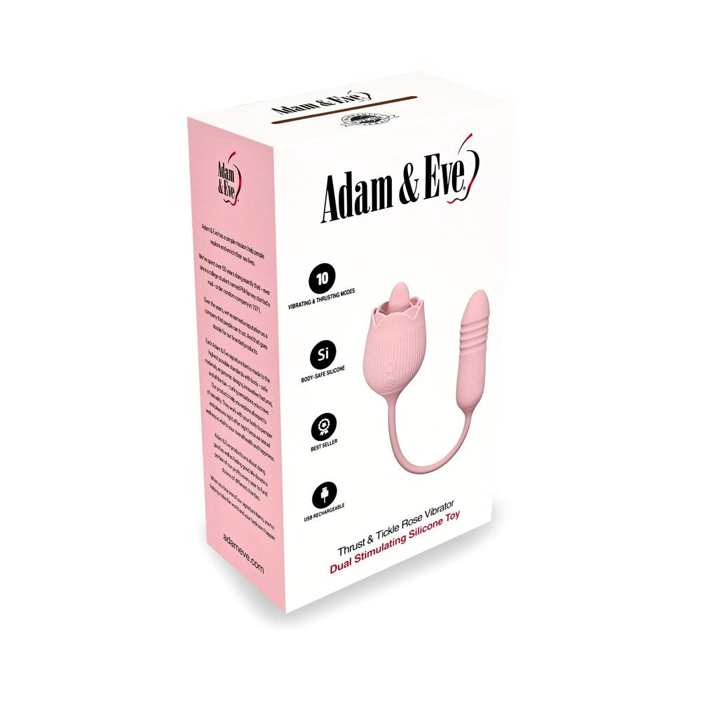 Adam & Eve Thrust & Tickle Rose Rechargeable Vibrator - Light Pink