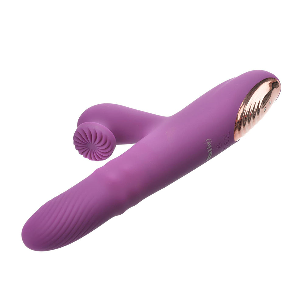 Adam & Eve Rose Gold Revolving Rabbit – Hot Pink – Vibrating and Thrusting Toy