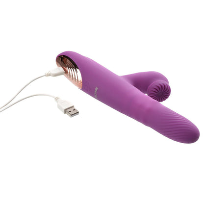 Adam & Eve Rose Gold Revolving Rabbit – Hot Pink – Vibrating and Thrusting Toy