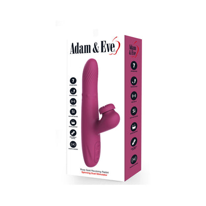 Adam & Eve Rose Gold Revolving Rabbit – Hot Pink – Vibrating and Thrusting Toy