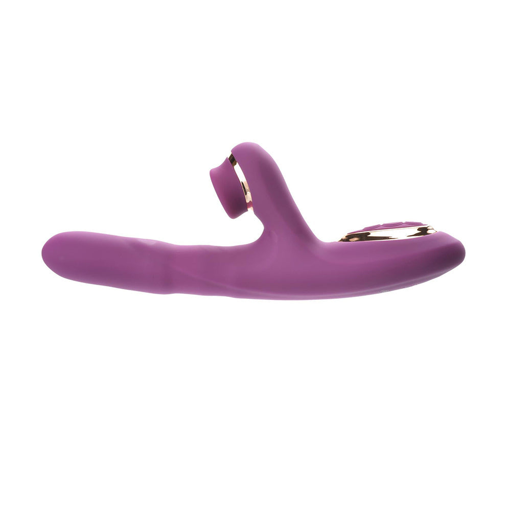 Adam & Eve Rose Gold Tappin' Rabbit – Clit Tapping Stimulator with G-Spot Vibration – Hot Pink