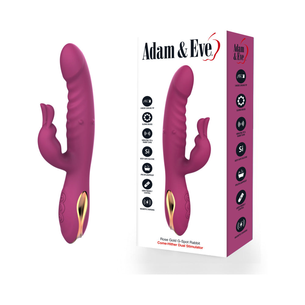 Adam & Eve Rose Gold G-Spot Rabbit Vibrator – Hot Pink