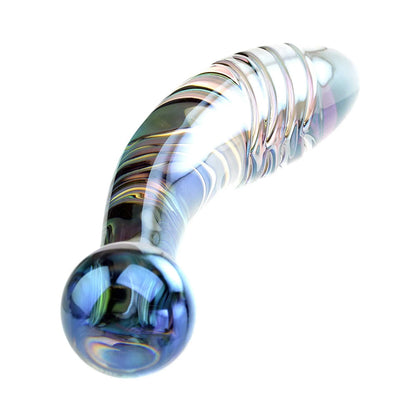 Adam & Eve Glass Fairy Wand – Iridescent Dual-Ended Dildo with Curved and Ribbed Tips