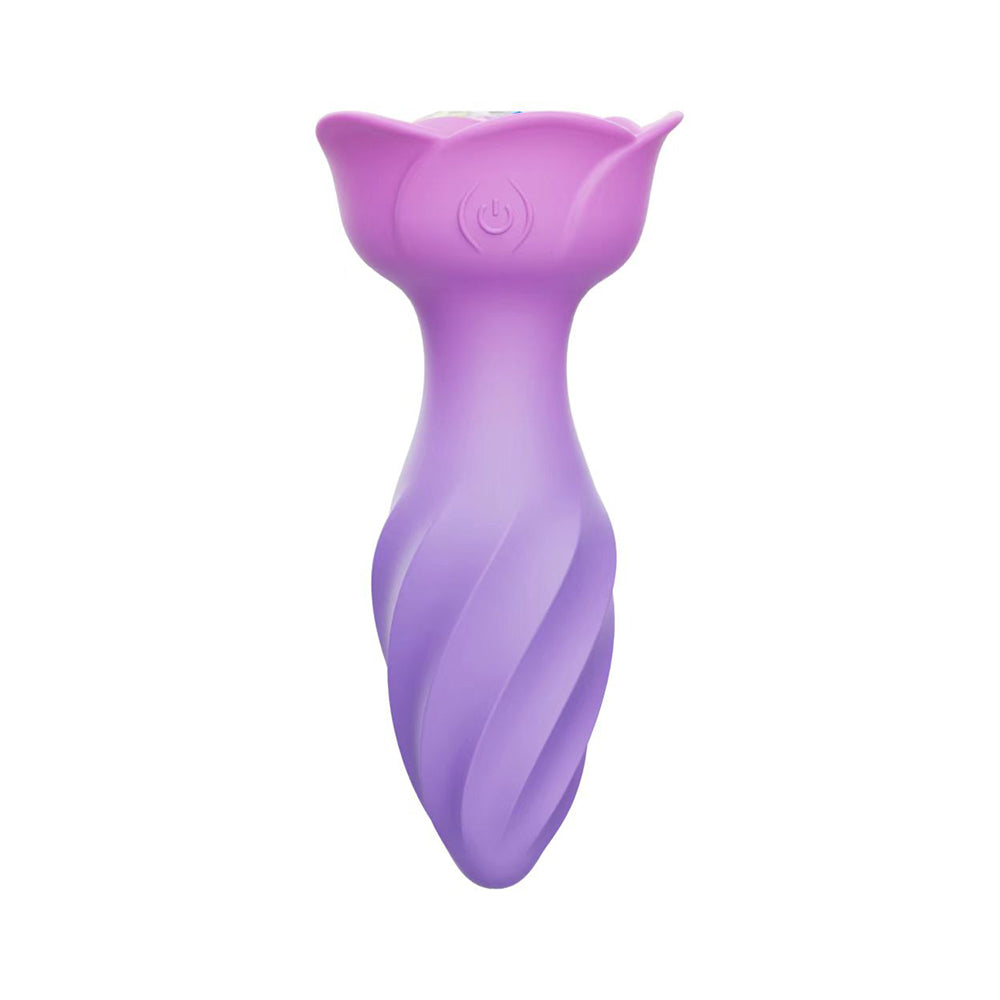 Adam & Eve Rotating Rose Anal Plug with Vibration – Periwinkle