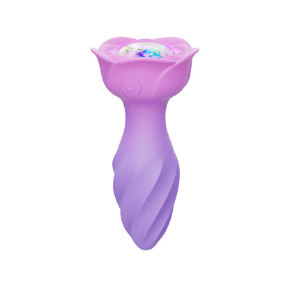 Adam & Eve Rotating Rose Anal Plug with Vibration – Periwinkle